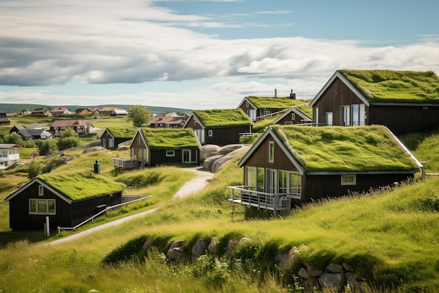 Nordic Village Turf Roof Houses Modern EcoArchitecture