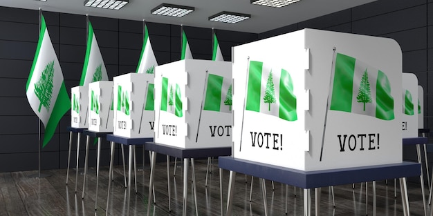 Photo norfolk island polling station with many voting booths election concept 3d illustration