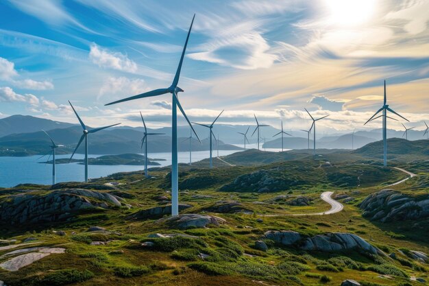 Norge Windmills Power Production on the West Coast of Norway