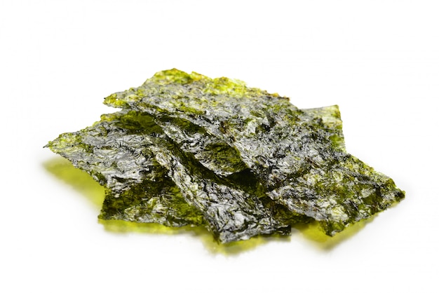 Nori seaweed isolated on white.