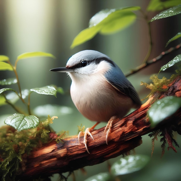 Photo a normal bird in the forest of an ai generate