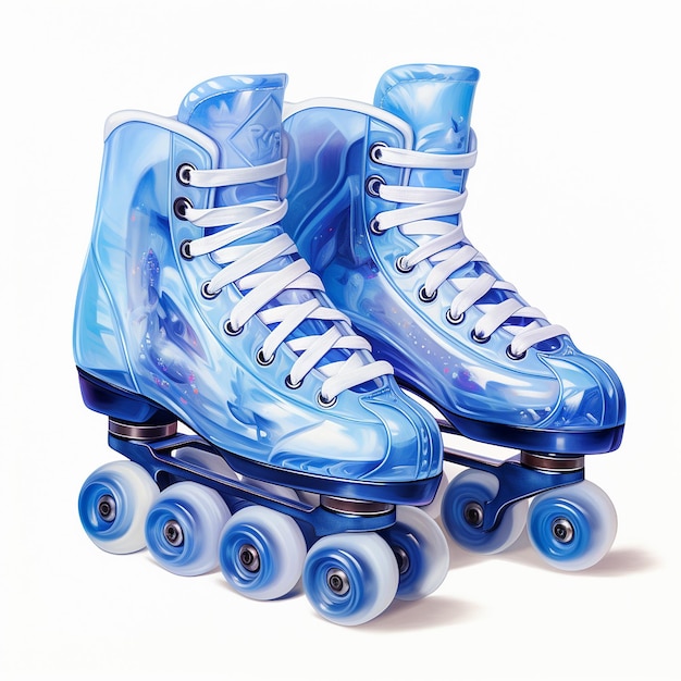 Normale blauwe rolschaatsen