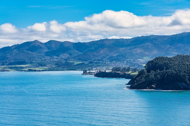 North coast of Spain where the Cantabrian Sea collides with large rock cliffs Lastres Asturias