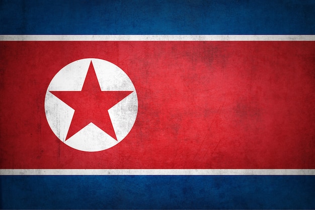 North Korea flag with grunge texture.