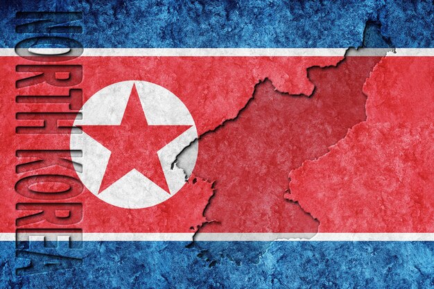 north korea metallic flag textured flag