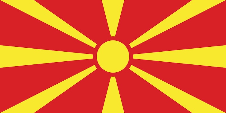 Photo north macedonia flag background illustration texture flat flag