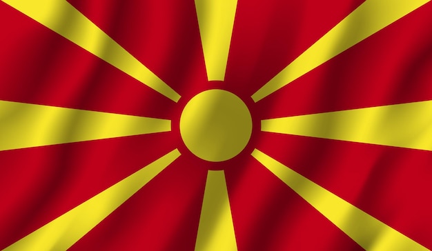 North Macedonia Flag Photo 3D effect