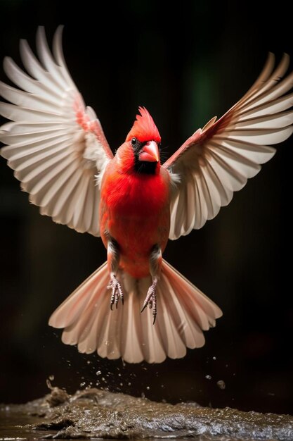 northern cardinal coming in for a landing