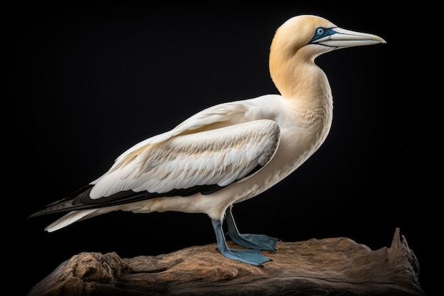 Northern Gannet on a black background