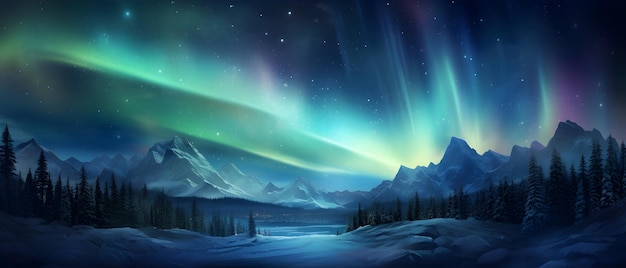 northern light galaxy background