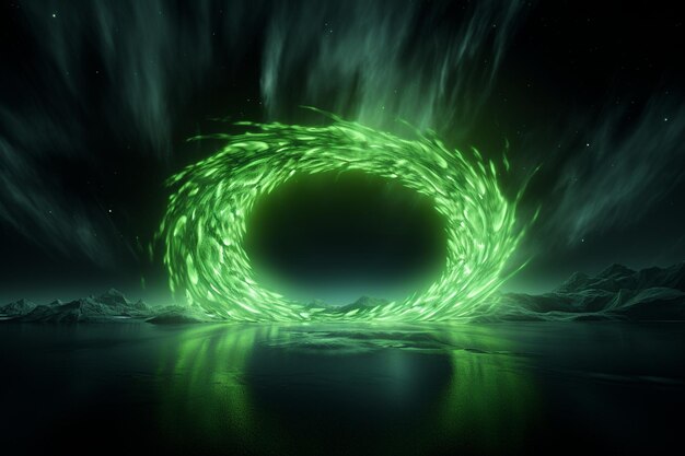 Northern lights background abstract circle