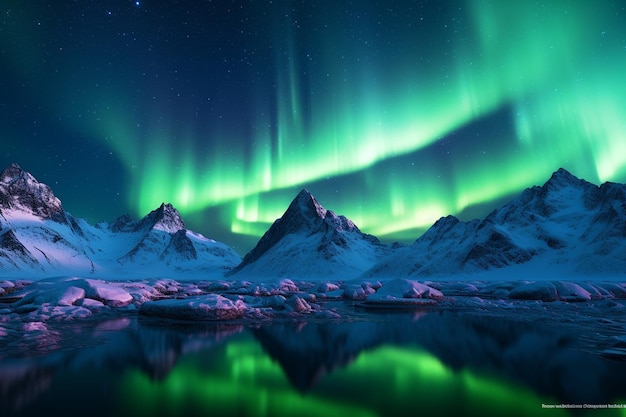 Northern lights dancing in the arctic sky