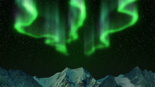 Aurora boreale in montagna