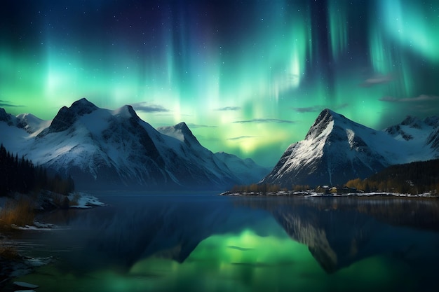 Northern lights nightscape