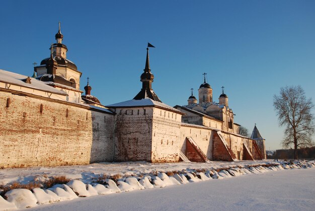 Northern Russian monastery in winter