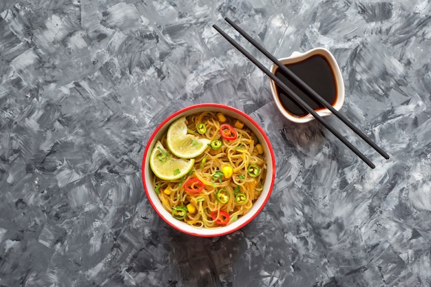 Northern style vegan Thai coconut soup on a black table.