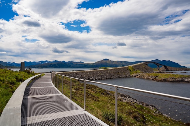 Norway Atlantic Ocean Road or the Atlantic Road (Atlanterhavsveien) been awarded the title as "Norwegian Construction of the Century". The road classified as a National Tourist Route.