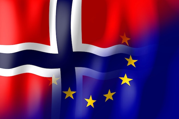 Norway and European Union flags
