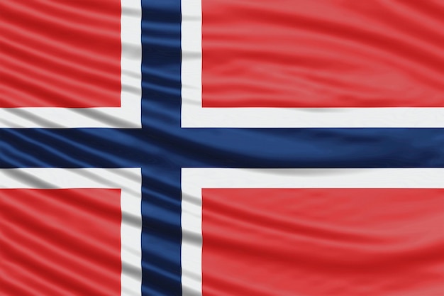 Norway Flag Wave Close Up, national flag background