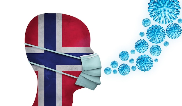保護フェイスマスクdレンダリングを持つノルウェーの医療関係者