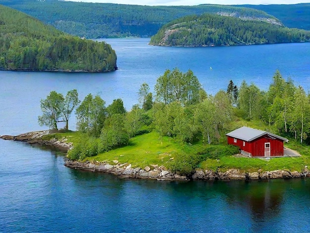 Foto norvegia un'isola vicino a oslo ai_generated