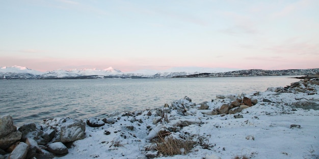 Norway landscape Winter on the Lake