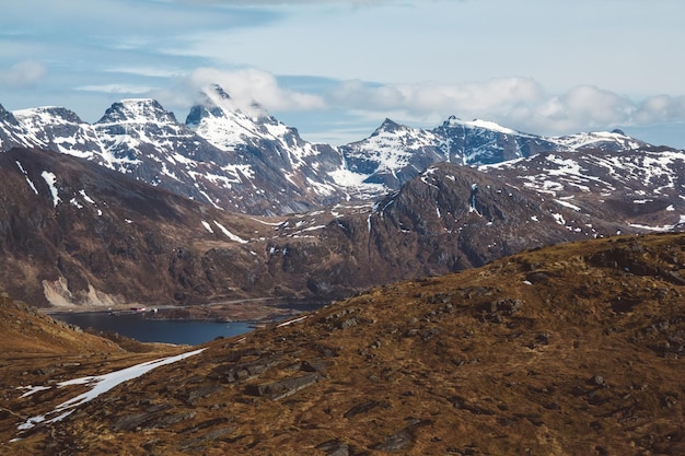 Norway mountains and landscapes on the islands Lofoten Natural scandinavian landscape