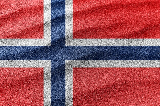 Norway sand flag national flag sand background