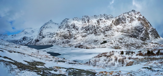 Norwegian fjord in winter in Norway