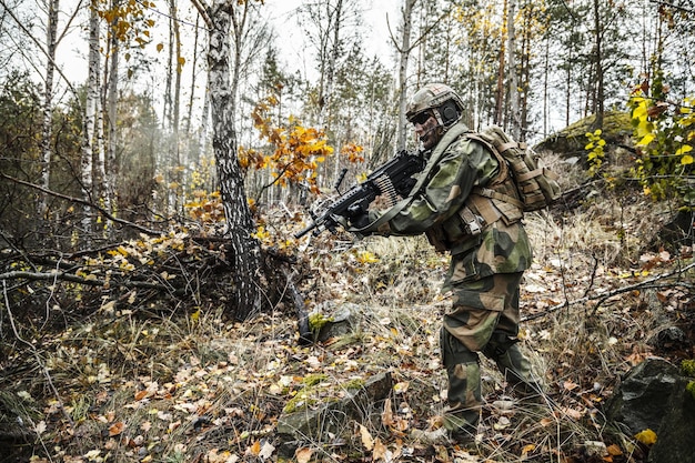 森のノルウェーの兵士