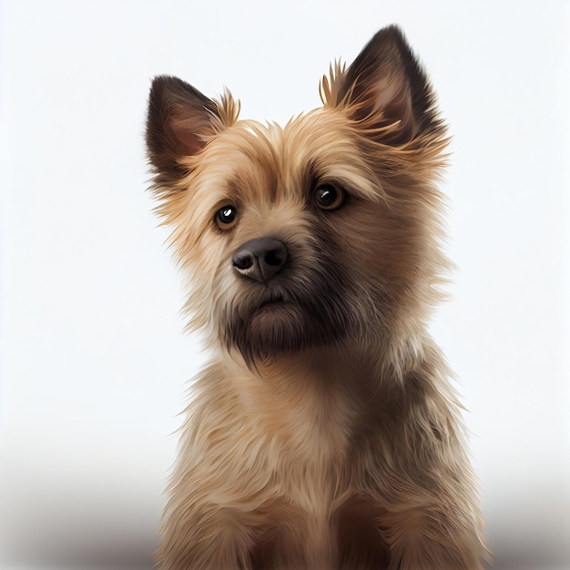 ノリッジ ・ テリアの肖像画白い背景で隔離の犬のリアルなイラスト 犬の品種