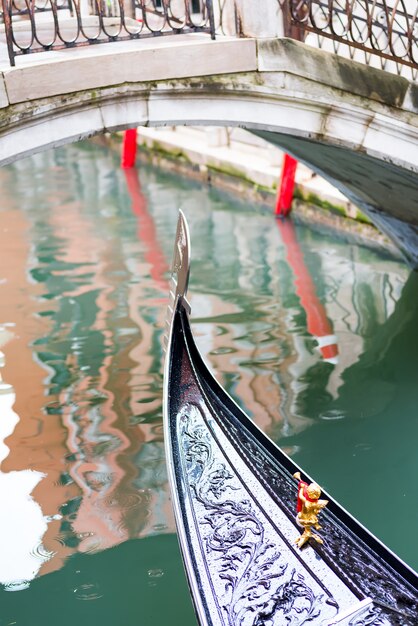 The nose of the gondola in Venice