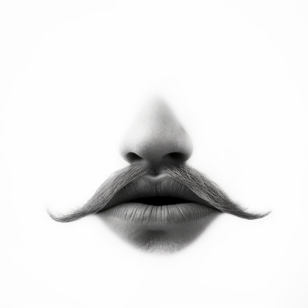 A nose a mustache and a mouth