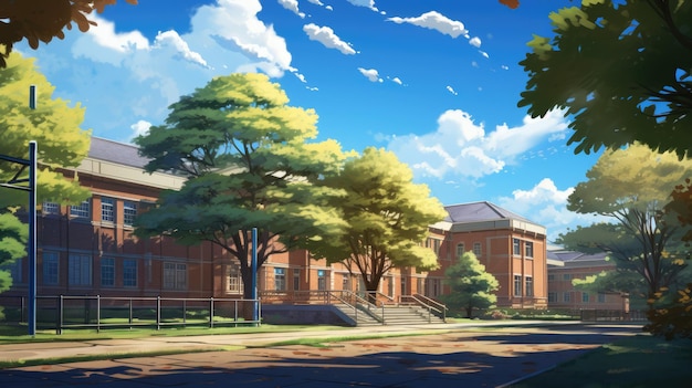 A nostalgic background showcasing a vintage school