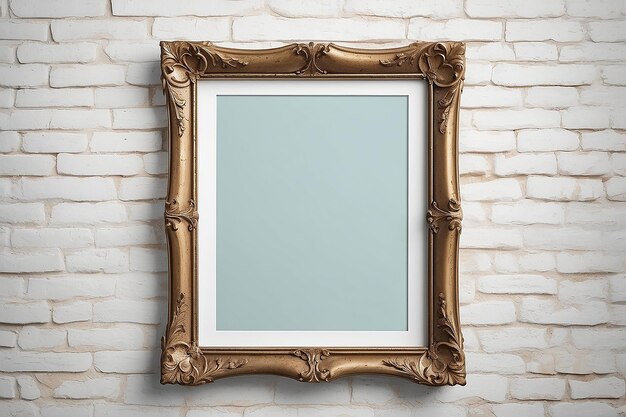 Nostalgic charm vintage photo frame on old wall mockup with white space