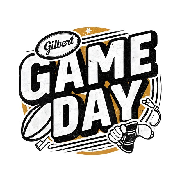 Nostalgic and eyecatching retro tshirt design with game day printed in bold retro font