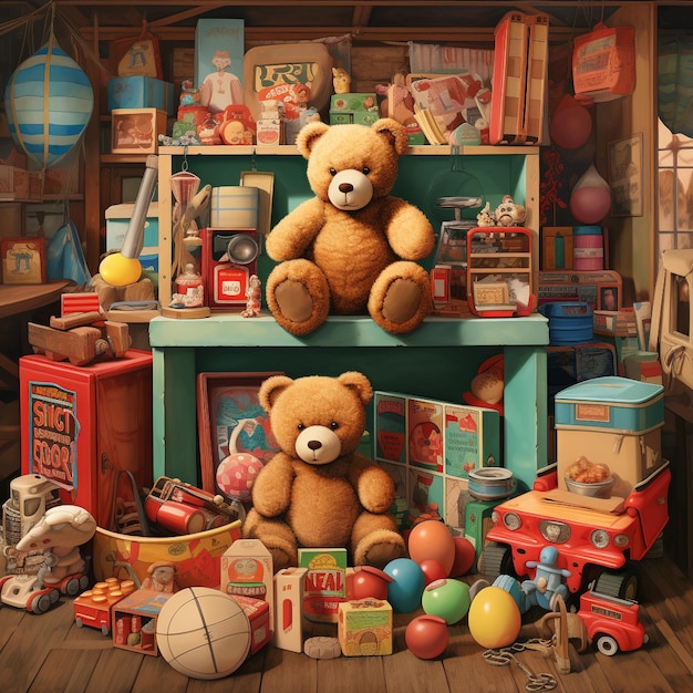 Nostalgic Retro Ads Whimsical Collection of Vintage Toys and Games