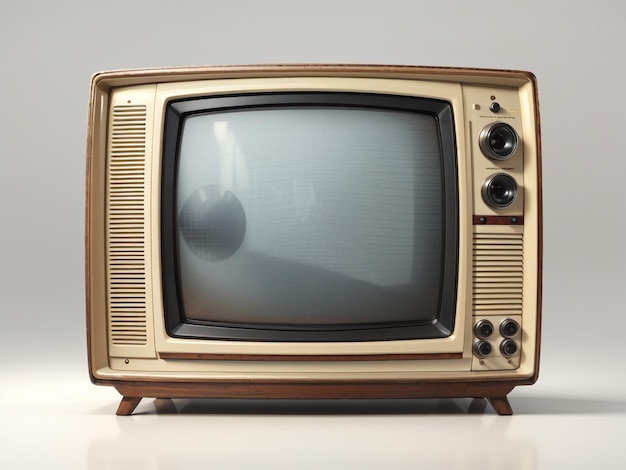 Photo nostalgic retro tv set vintage television isolated on white