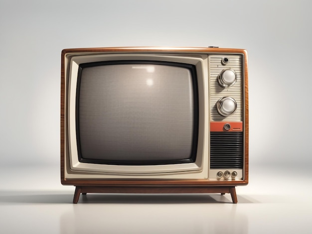 Nostalgic Retro TV Set Vintage Television Isolated on White