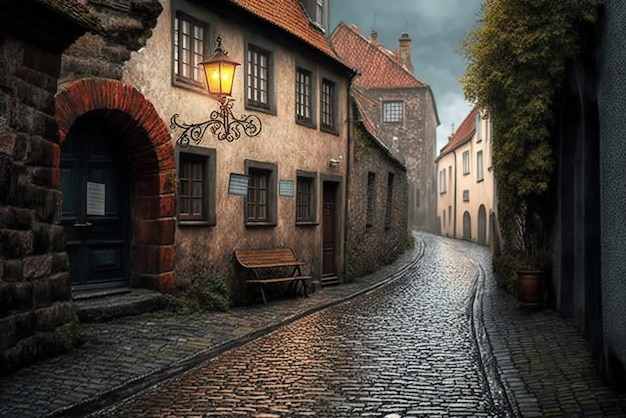 Nostalgic walk through cobblestone streets