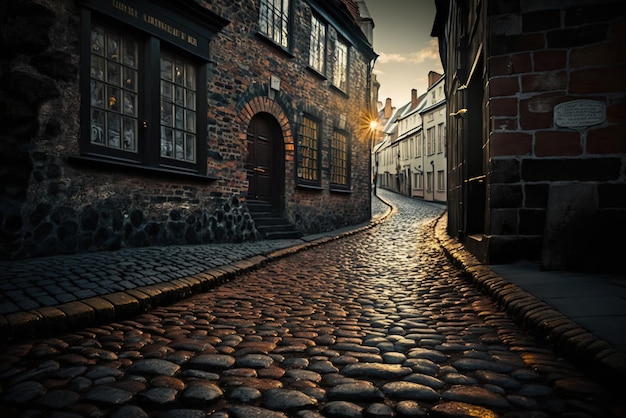 Nostalgic walk through cobblestone streets