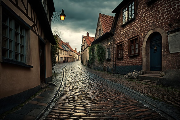 Nostalgic walk through cobblestone streets