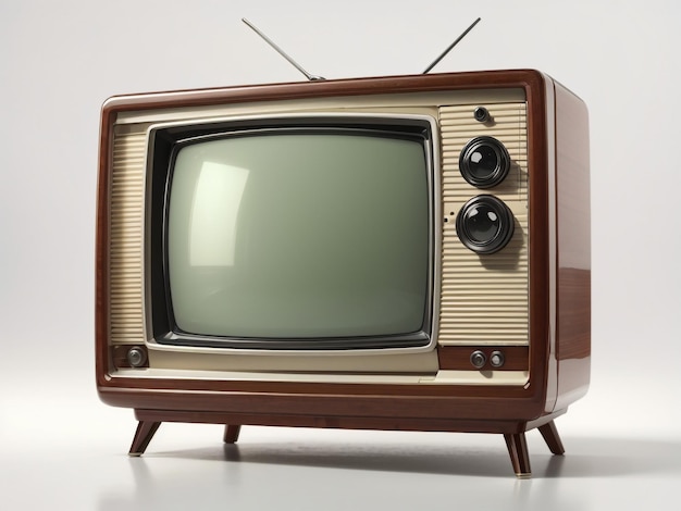 Nostalgische retro-tv-set Vintage-tv geïsoleerd op wit