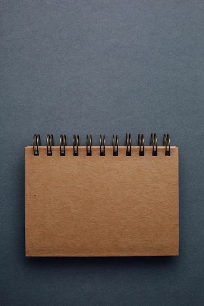 Note book on gray background