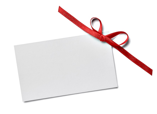 Note greeting card red ribbon