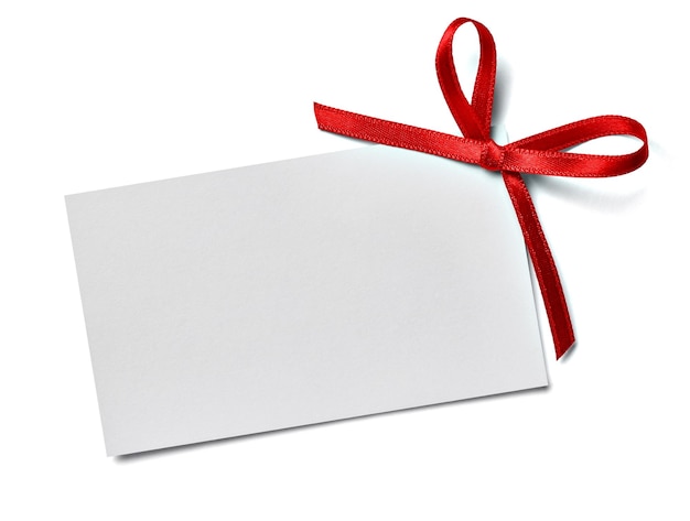 Note greeting card red ribbon