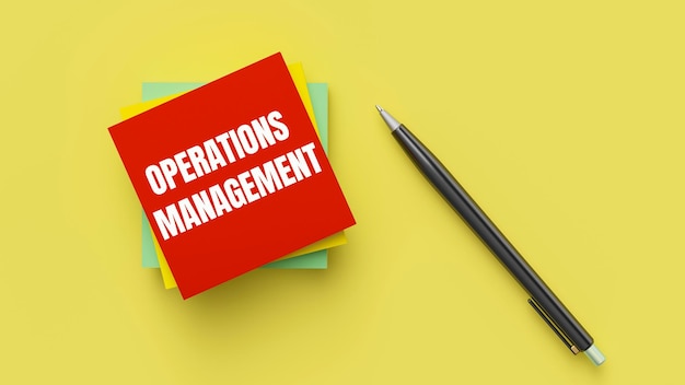 A note with the words operations management on it