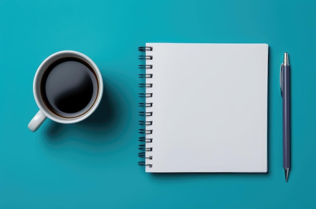 Notebook and coffee mockup background