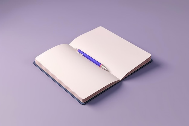 notebook mockup with podium side view top view isolated background