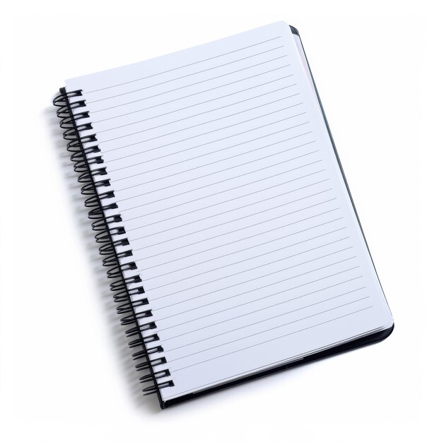 notebook on white background